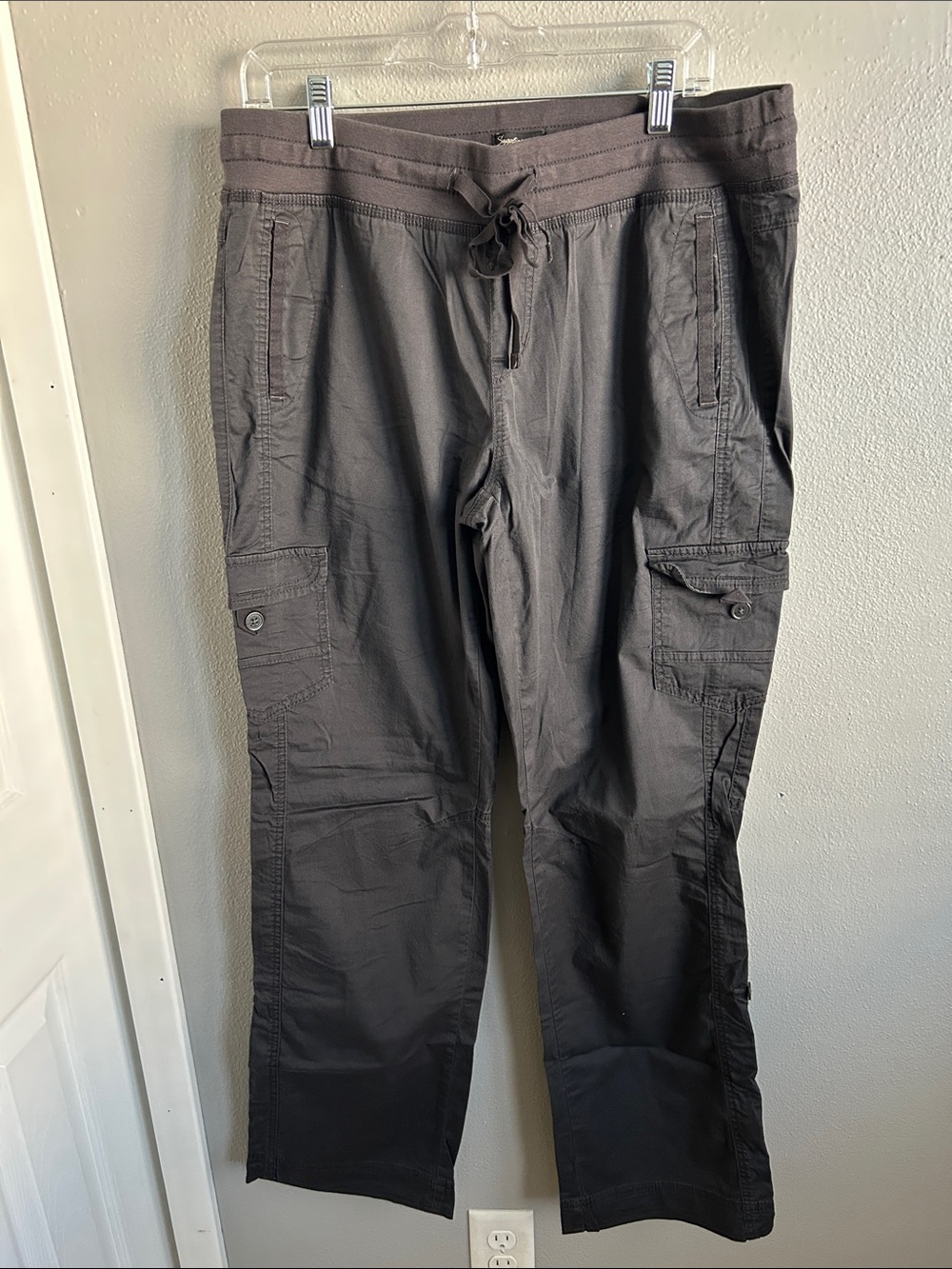 Supplies brand dark gray Cargo Pants with Drawstring Waist